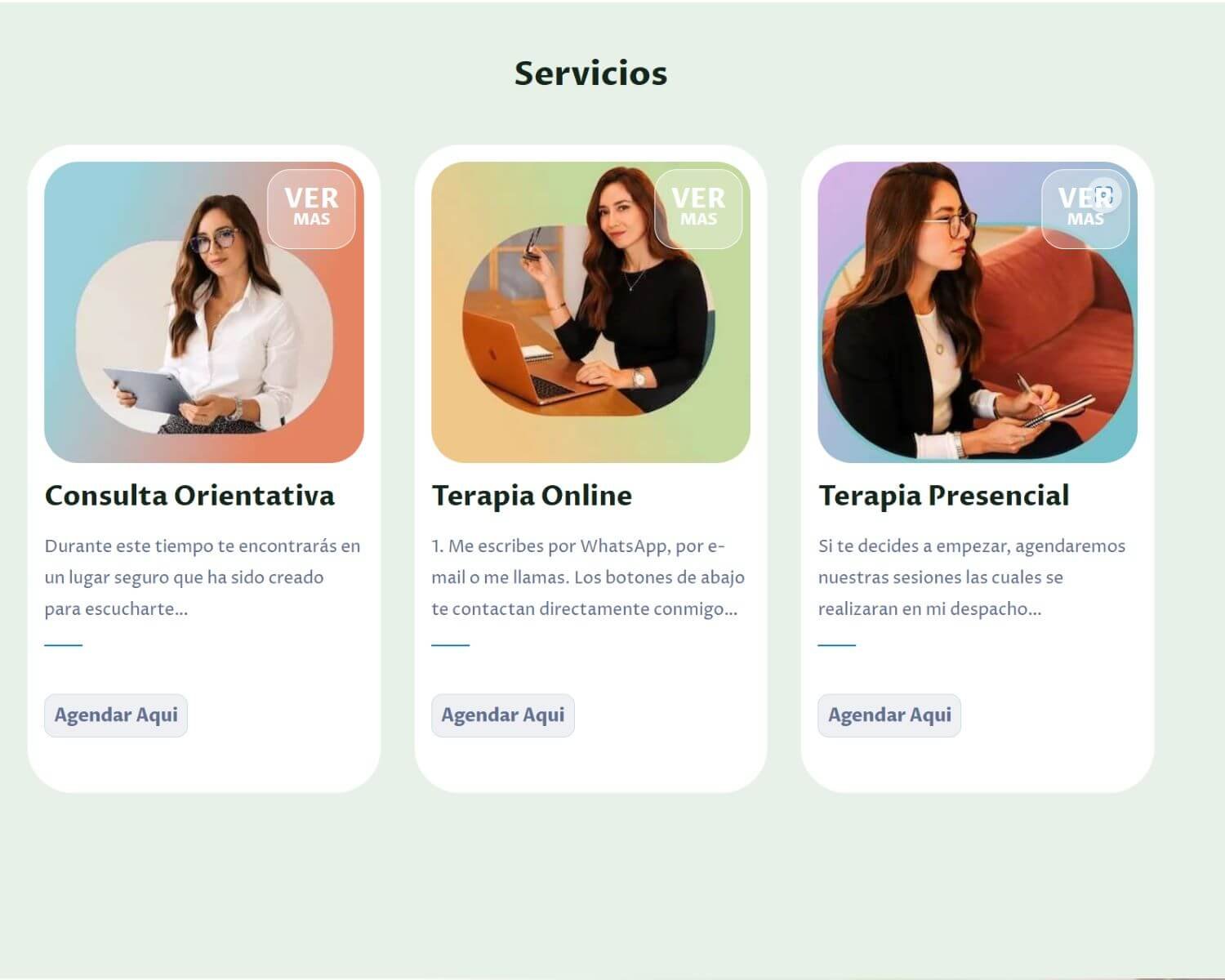 Services section Screenshot